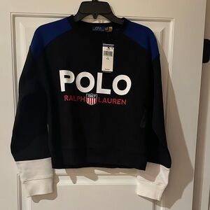 Polo by Ralph Lauren Black, Blue, and White Crewneck Sweater